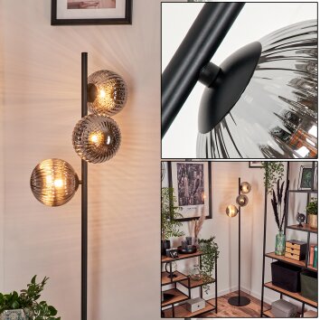 Remaisnil Golvlampa - Glas 15 cm Rökfärger, 3-ljuskällor