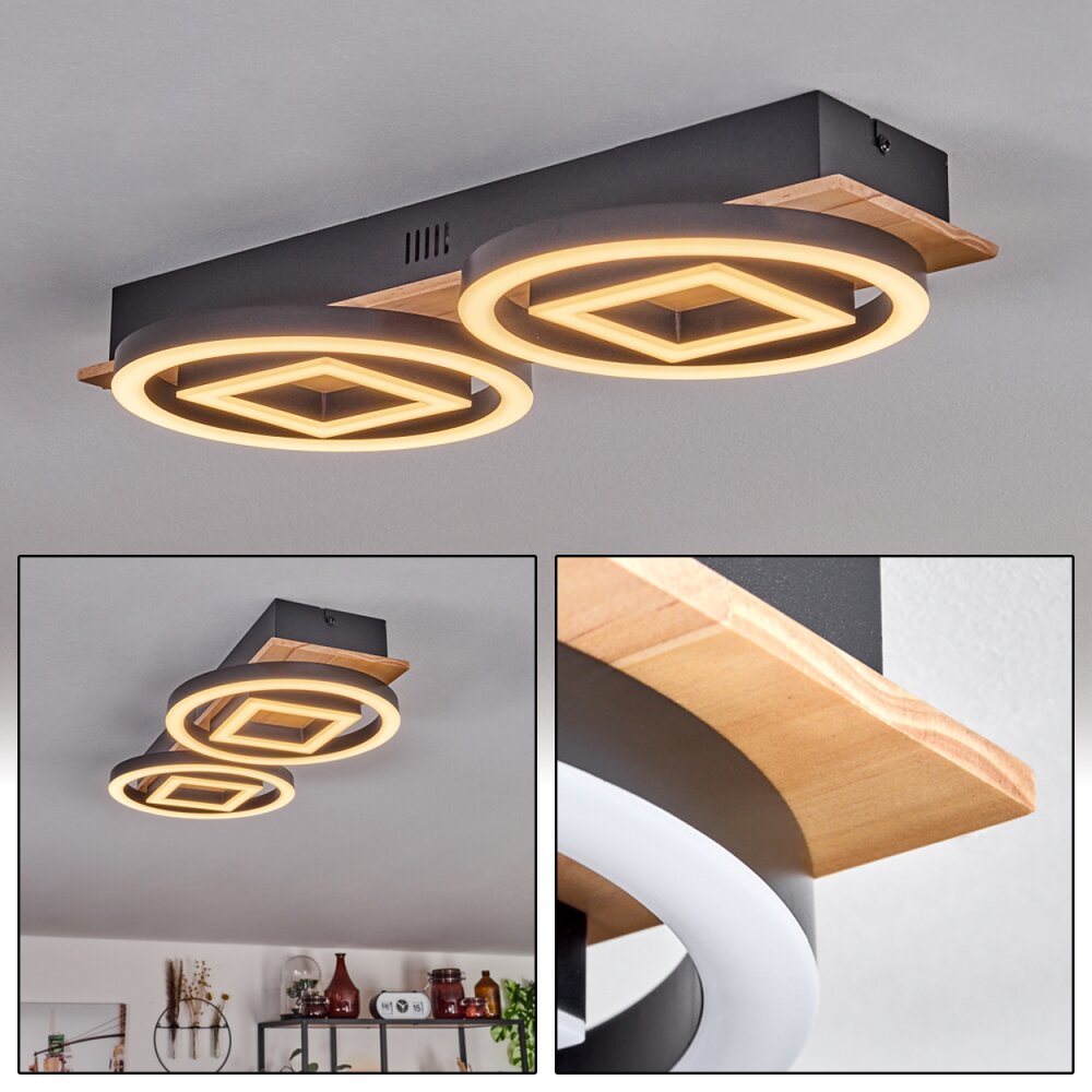 Taboneira Taklampa LED Naturfärger, Svart, 2-ljuskällor main product photo