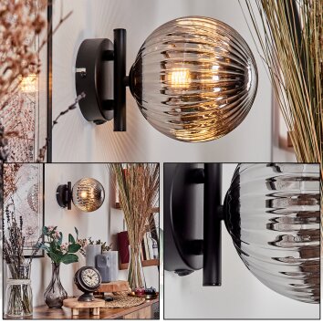 Chehalis Vägglampa - Glas 15 cm Rökfärger, 1-ljuskällor