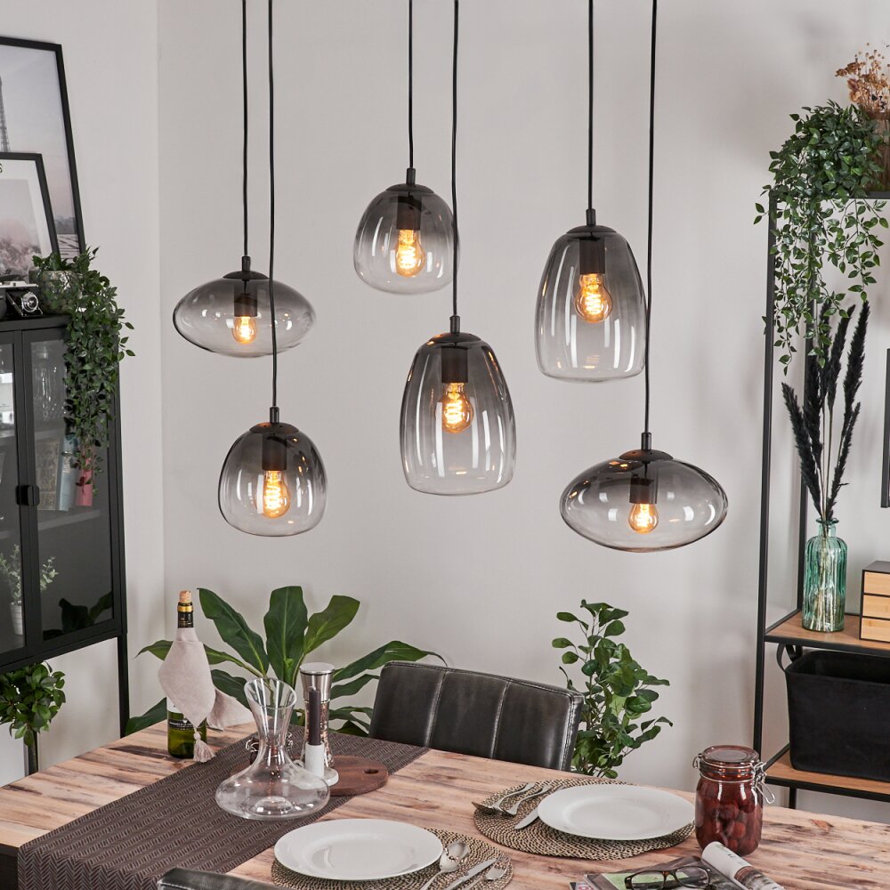 Kissaboui Pendellampa Svart, 6-ljuskällor main product photo