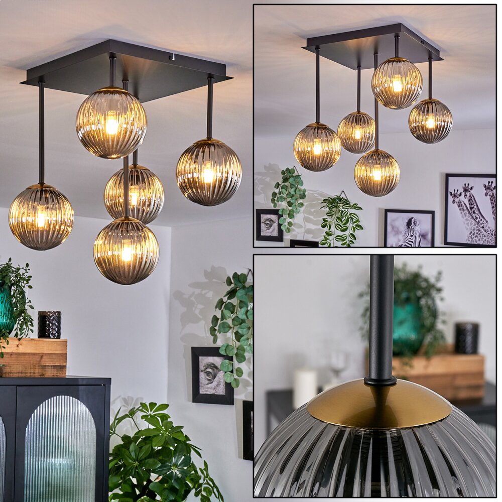 Chehalis Taklampa Guld, Svart, 5-ljuskällor main product photo