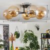 Chehalis Taklampa - Glas 15 cm Guld, Svart, 6-ljuskällor