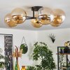 Chehalis Taklampa - Glas 15 cm Guld, Svart, 6-ljuskällor