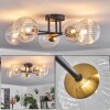 Chehalis Taklampa - Glas 12 cm, 15 cm Guld, Svart, 6-ljuskällor