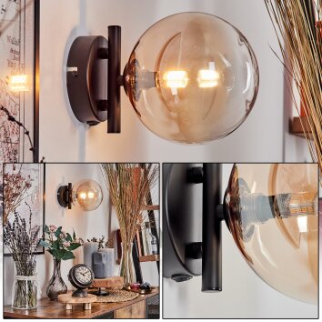 Chehalis Vägglampa - Glas 15 cm Amber, Klart, 1-ljuskällor