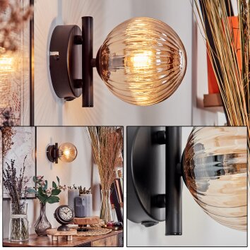 Chehalis Vägglampa - Glas 12 cm Amber, 1-ljuskällor