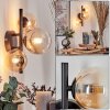 Chehalis Vägglampa - Glas 10 cm, 12 cm Amber, Klart, 3-ljuskällor