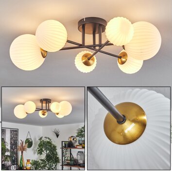 Chehalis Taklampa 62 cm Guld, Svart, 6-ljuskällor Chehalis Taklampa 62 cm Guld, Svart, 6-ljuskällor