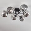 Chehalis Taklampa - Glas 15 cm Klart, Rökfärger, 6-ljuskällor