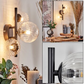 Chehalis Vägglampa - Glas 10 cm, 12 cm Klart, 3-ljuskällor