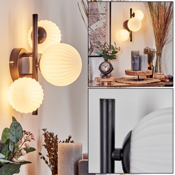 Chehalis Vägglampa - Glas 10 cm, 12 cm Vit, 3-ljuskällor