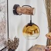 Koyoto Vägglampa - Glas 15 cm Naturfärger, Svart, 1-ljuskällor