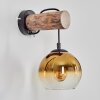Koyoto Vägglampa - Glas 15 cm Naturfärger, Svart, 1-ljuskällor