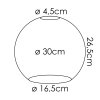 Lampskärm i glas  Koyoto Reservglas 30 cm Krom, Rökfärger