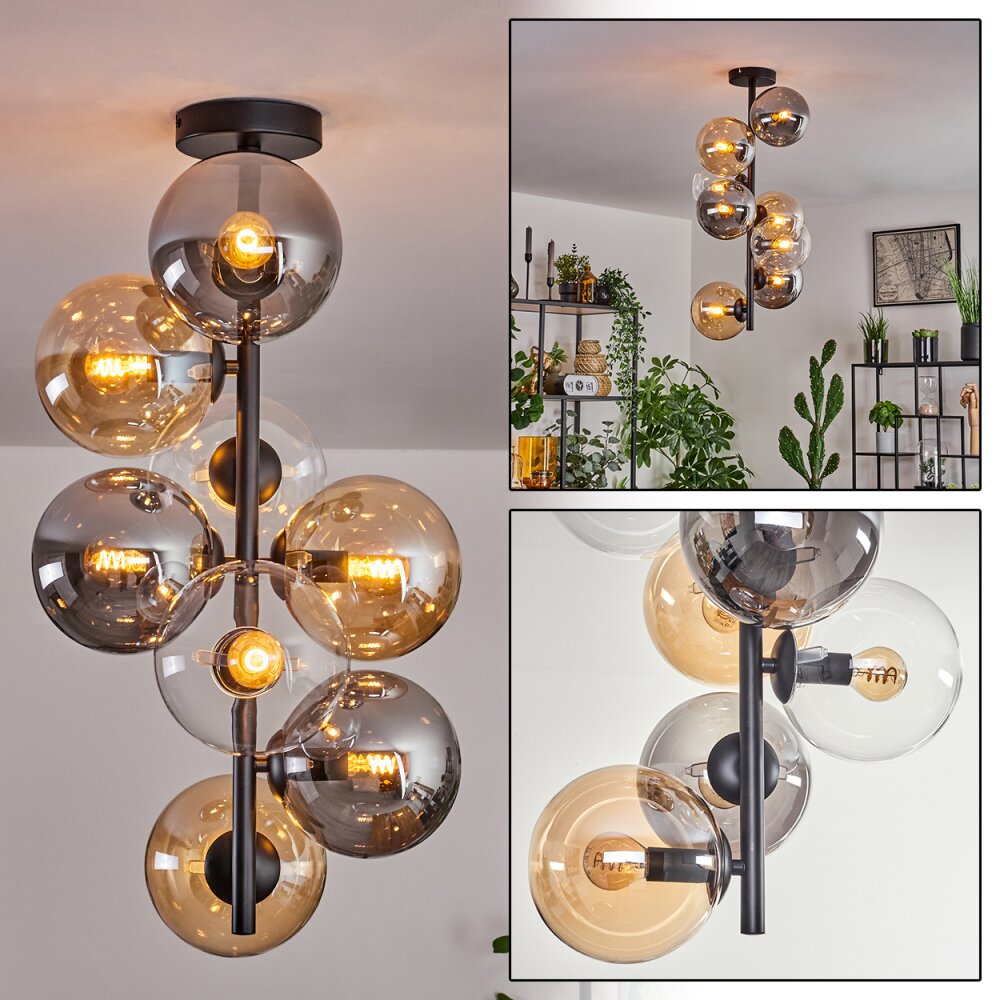 Gastor Taklampa - Glas 15 cm Amber, Klart, Rökfärger, 8-ljuskällor main product photo