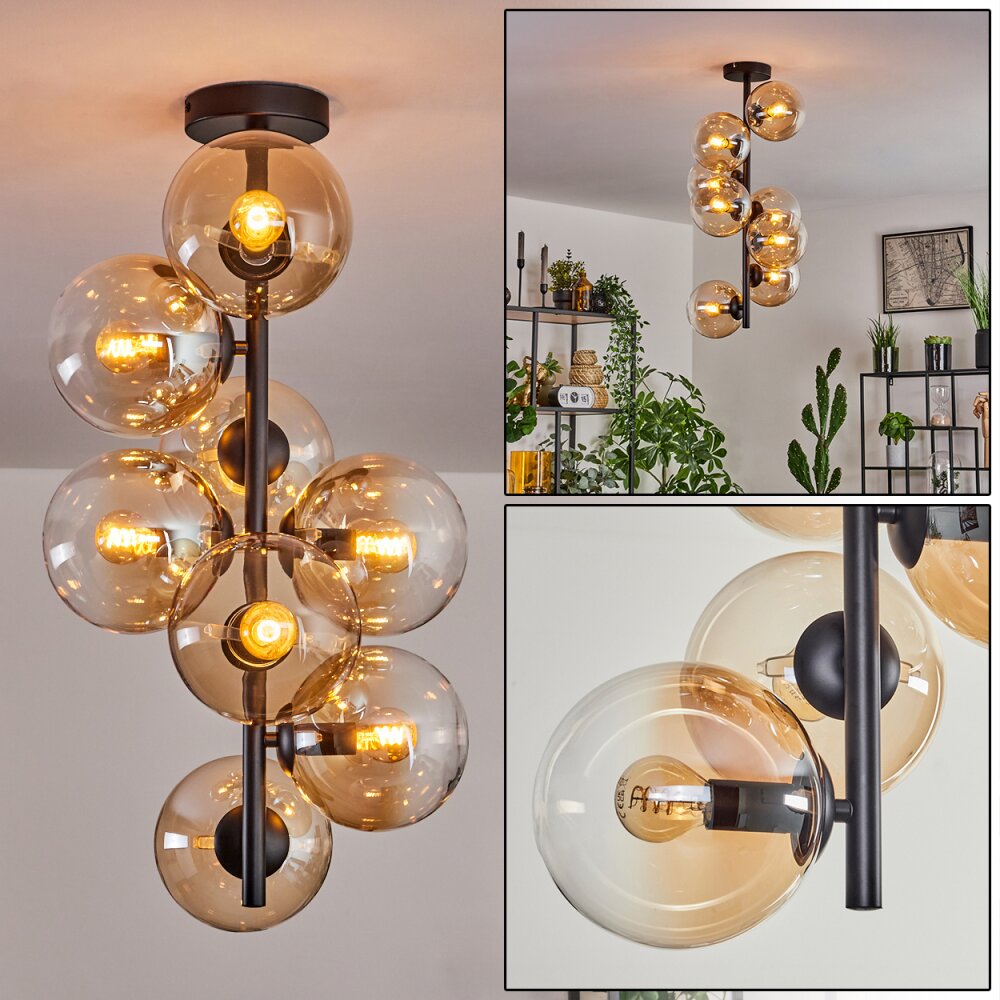 Gastor Taklampa 32 cm Amber, Klart, 8-ljuskällor main product photo