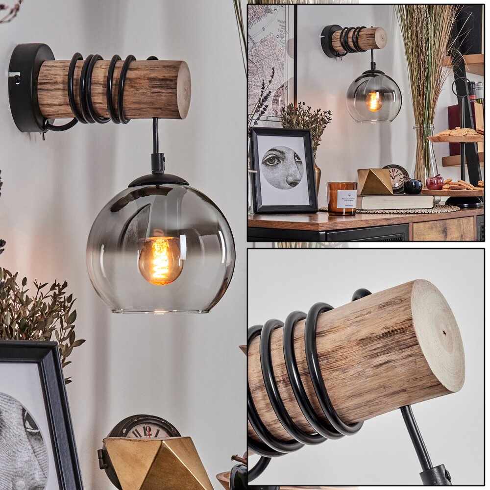 Koyoto Vägglampa 15 cm Naturfärger, Svart, 1-ljuskällor main product photo