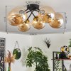 Chehalis Taklampa - Glas 15 cm Guld, Svart, 6-ljuskällor