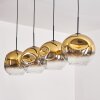 Ripoll Pendellampa - Glas 30 cm Guld, Klart, 4-ljuskällor