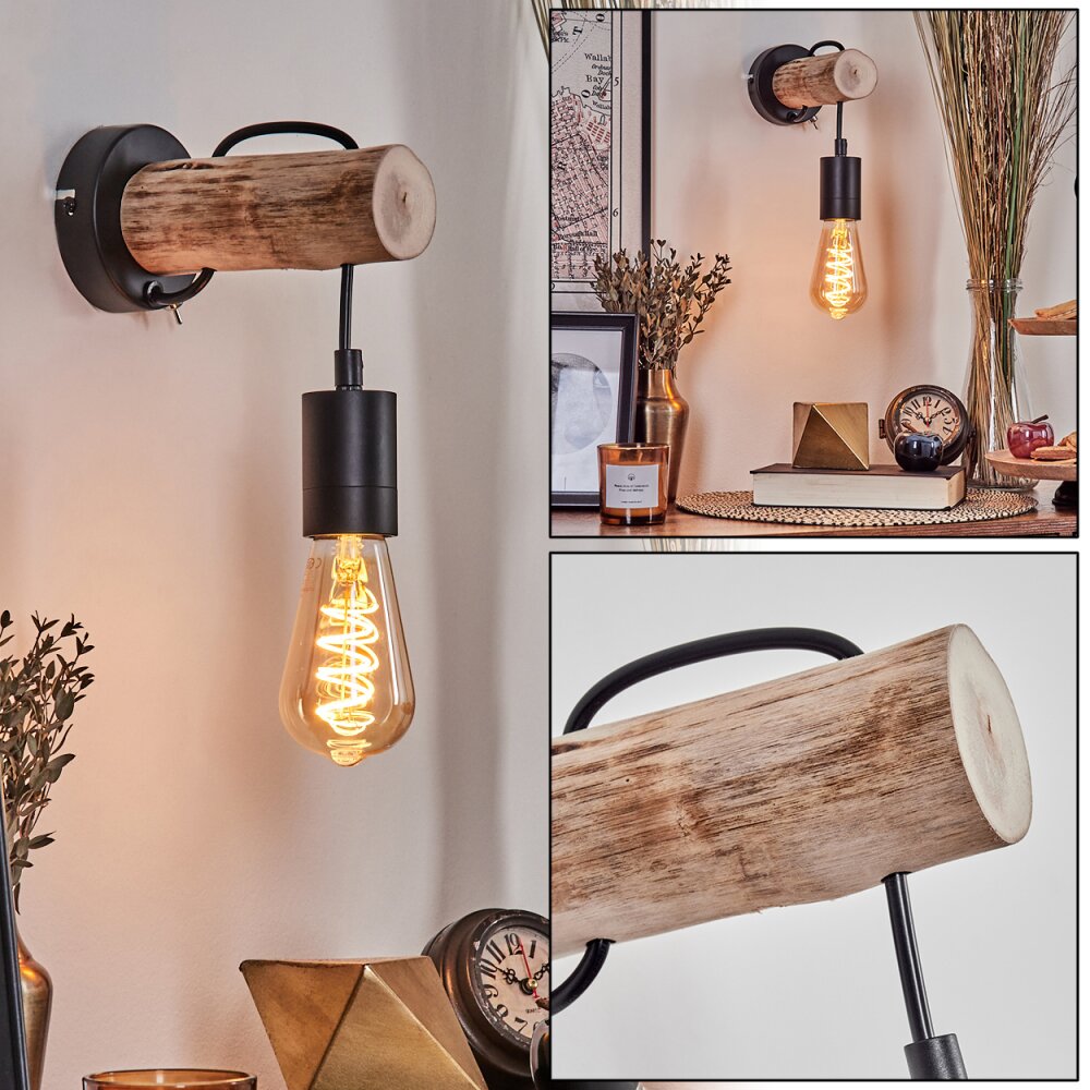 Yaak Vägglampa Naturfärger, Svart, 1-ljuskällor main product photo