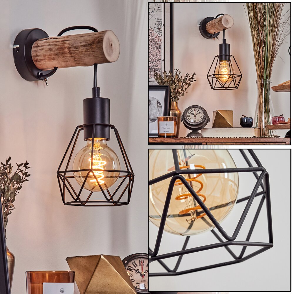 Yaak Vägglampa Naturfärger, Svart, 1-ljuskällor main product photo
