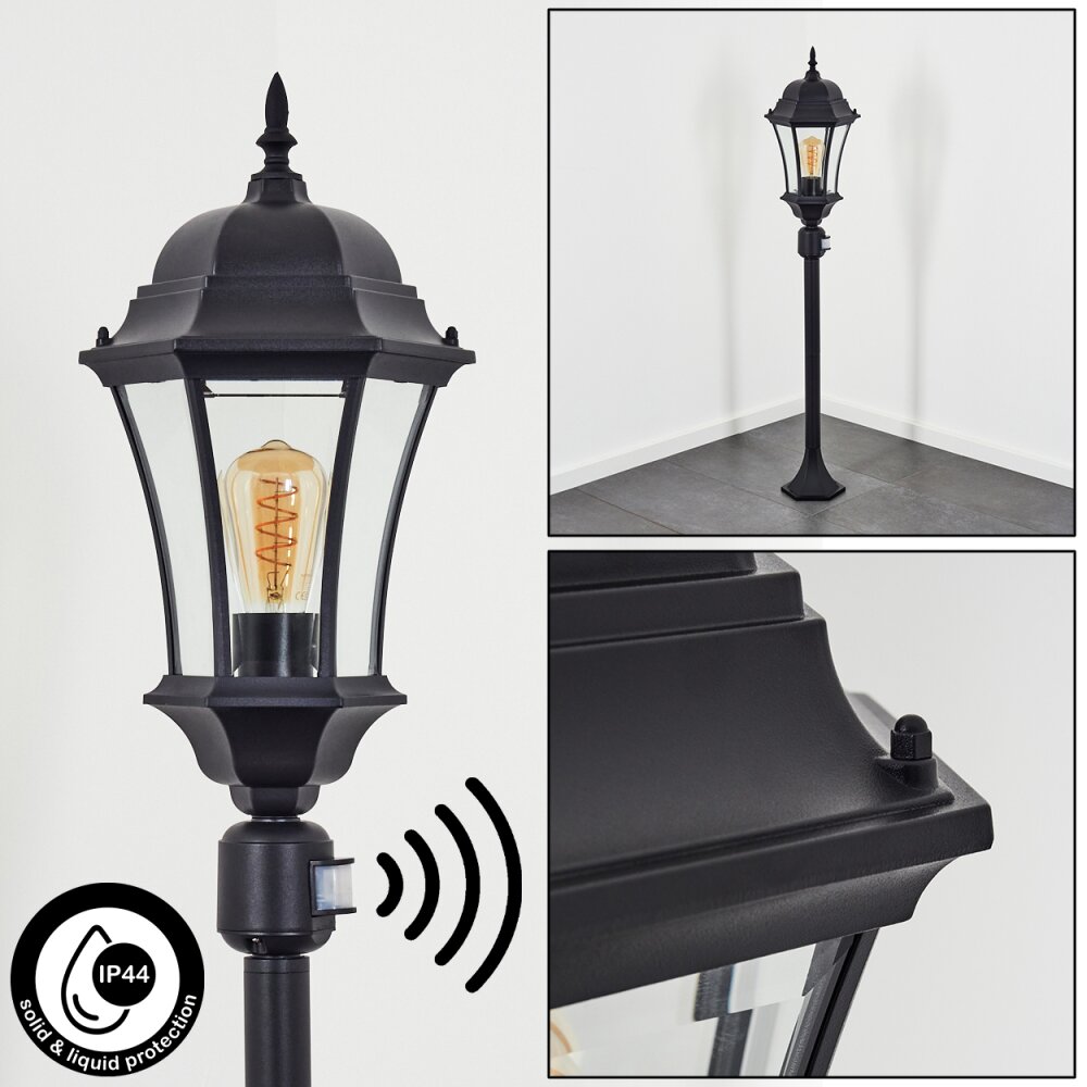 Etoe gångvägslampa Svart, 1-ljuskällor, Rörelsedetektor main product photo