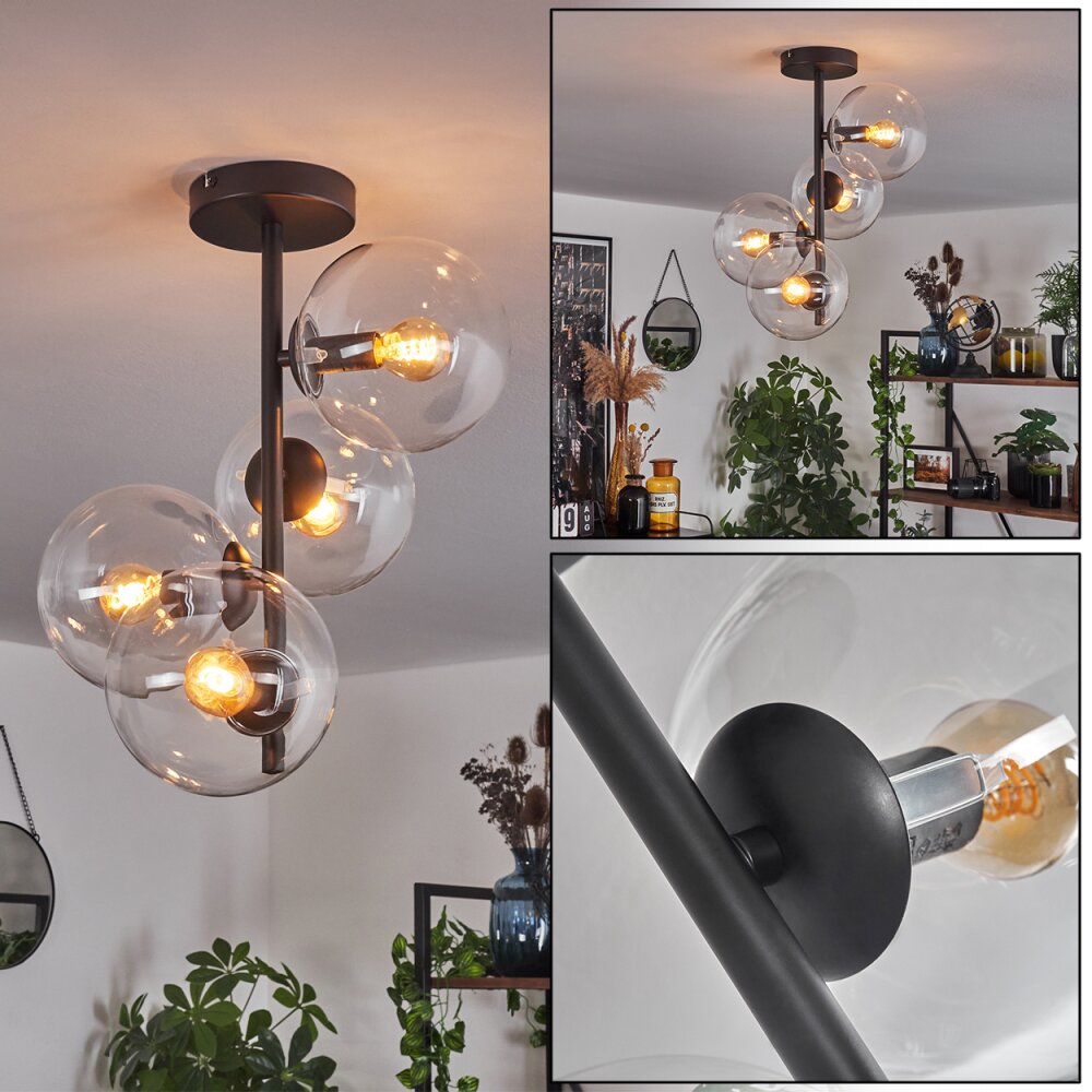 Gastor Taklampa 32 cm Klart, 4-ljuskällor main product photo