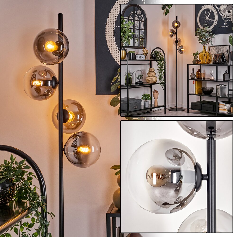 Gastor Golvlampa - Glas 15 cm Klart, Rökfärger, 4-ljuskällor main product photo