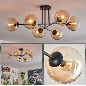 Koyoto Taklampa - Glas 15 cm Amber, Klart, 6-ljuskällor