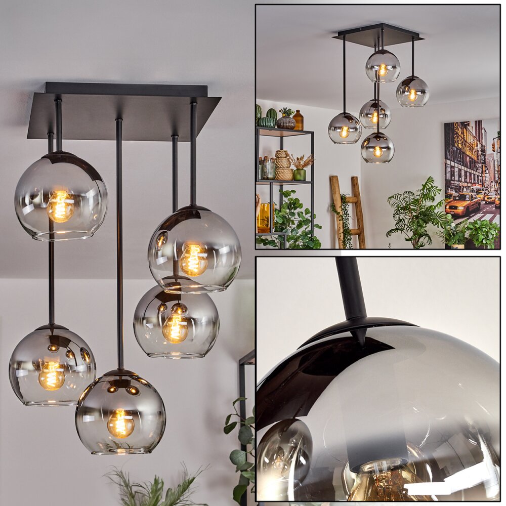 Koyoto Taklampa Krom, Klart, 5-ljuskällor main product photo