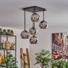 Koyoto Taklampa - Glas 15 cm Krom, 5-ljuskällor