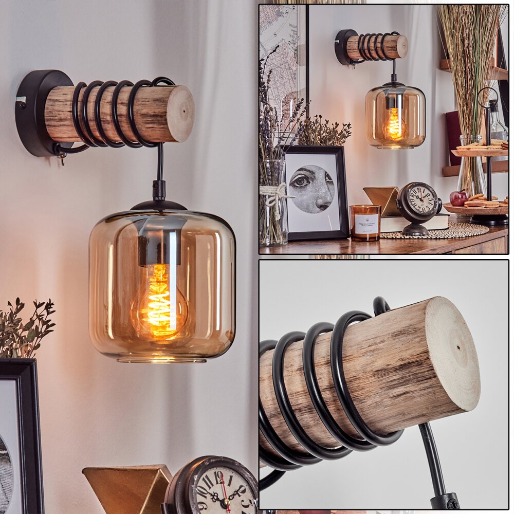 Lauden Vägglampa 15 cm Naturfärger, Svart, 1-ljuskällor main product photo