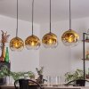 Ripoll Pendellampa - Glas 25 cm Guld, Klart, 4-ljuskällor
