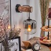 Lauden Vägglampa - Glas 15 cm Naturfärger, Svart, 1-ljuskällor