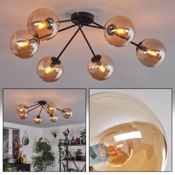 Gastor Taklampa - Glas 15 cm Amber, 6-ljuskällor