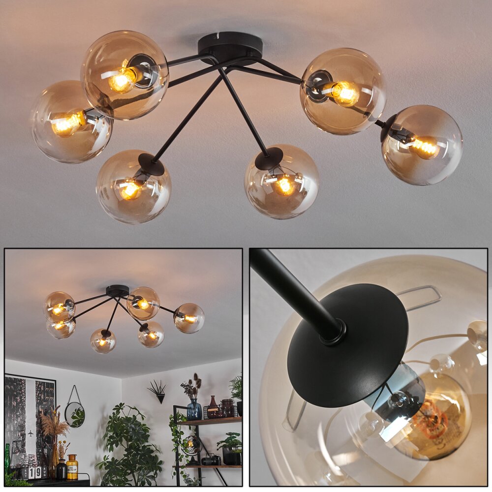 Gastor Taklampa 79 cm Amber, Klart, 6-ljuskällor main product photo
