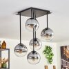 Gastor Taklampa - Glas 15 cm Klart, Rökfärger, 5-ljuskällor