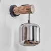 Lauden Vägglampa - Glas 15 cm Naturfärger, Svart, 1-ljuskällor