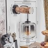 Lauden Vägglampa - Glas 15 cm Naturfärger, Svart, 1-ljuskällor