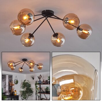 Koyoto Taklampa - Glas 15 cm Amber, 6-ljuskällor