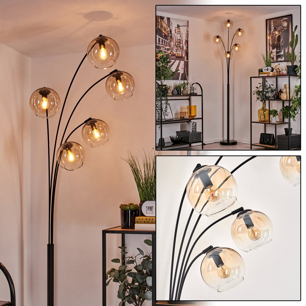 Koyoto Golvlampa - Glas 15 cm Amber, Klart, 5-ljuskällor main product photo