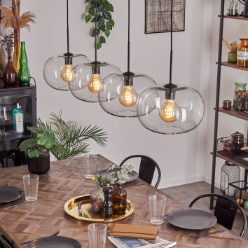 Ripoll Pendellampa - Glas 30 cm Klart, 4-ljuskällor