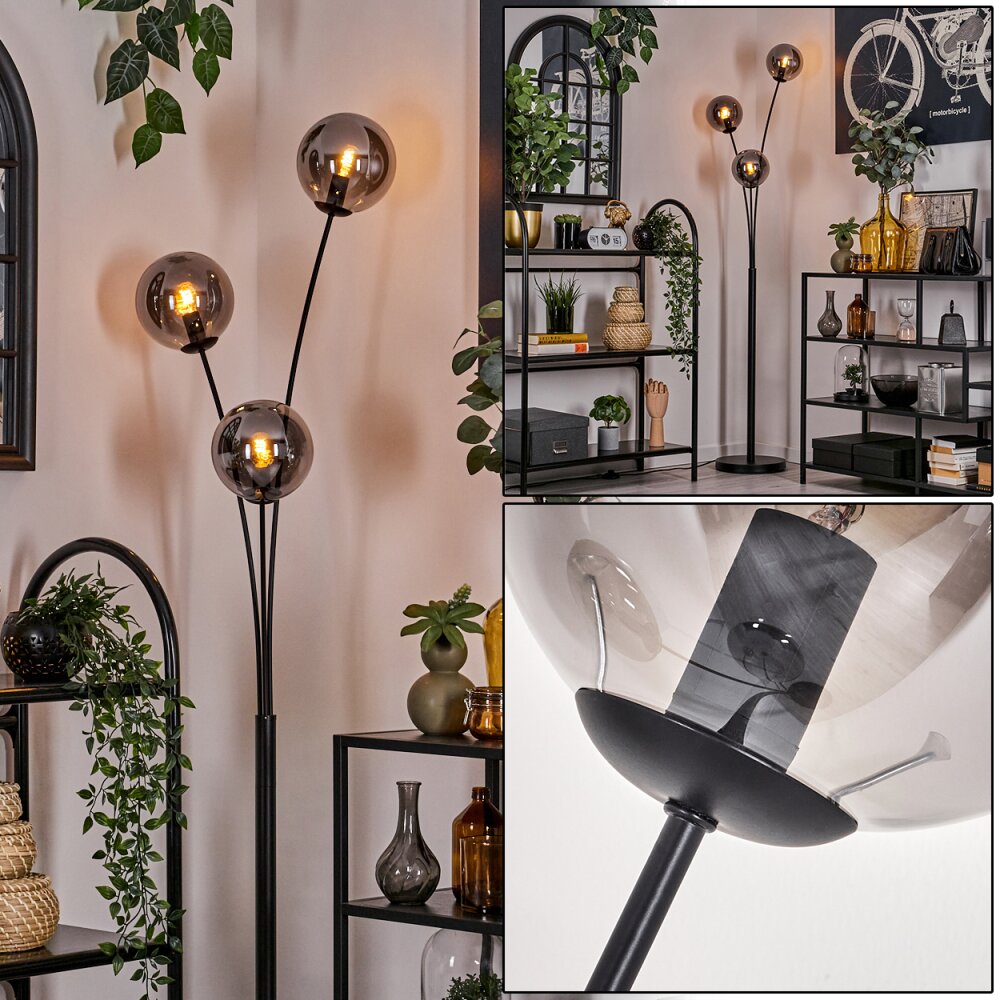 Gastor Golvlampa - Glas 15 cm Rökfärger, 3-ljuskällor main product photo