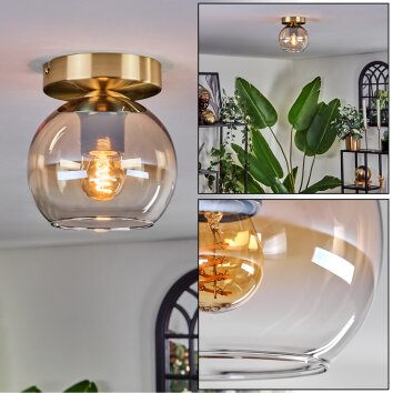 Koyoto Taklampa - Glas 15 cm Amber, Klart, 1-ljuskällor