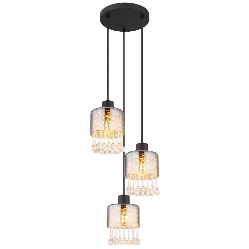Globo HENDRY Pendellampa Svart, 3-ljuskällor main product photo