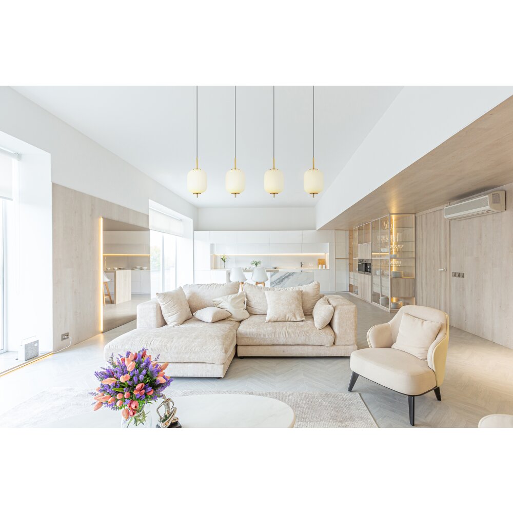 Globo EWALD Pendellampa LED Mässing, 4-ljuskällor main product photo