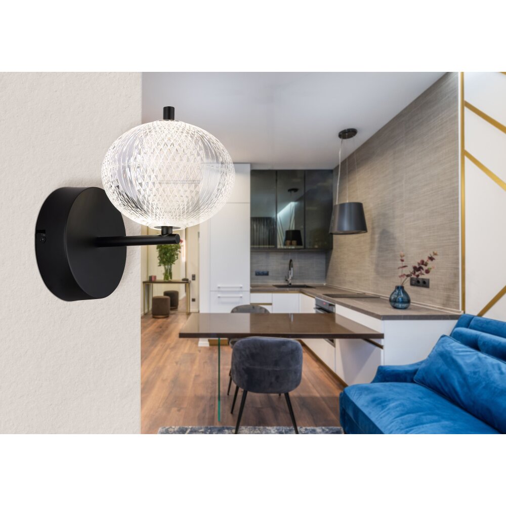 Globo AIDA Vägglampa LED Svart, 1-ljuskällor main product photo