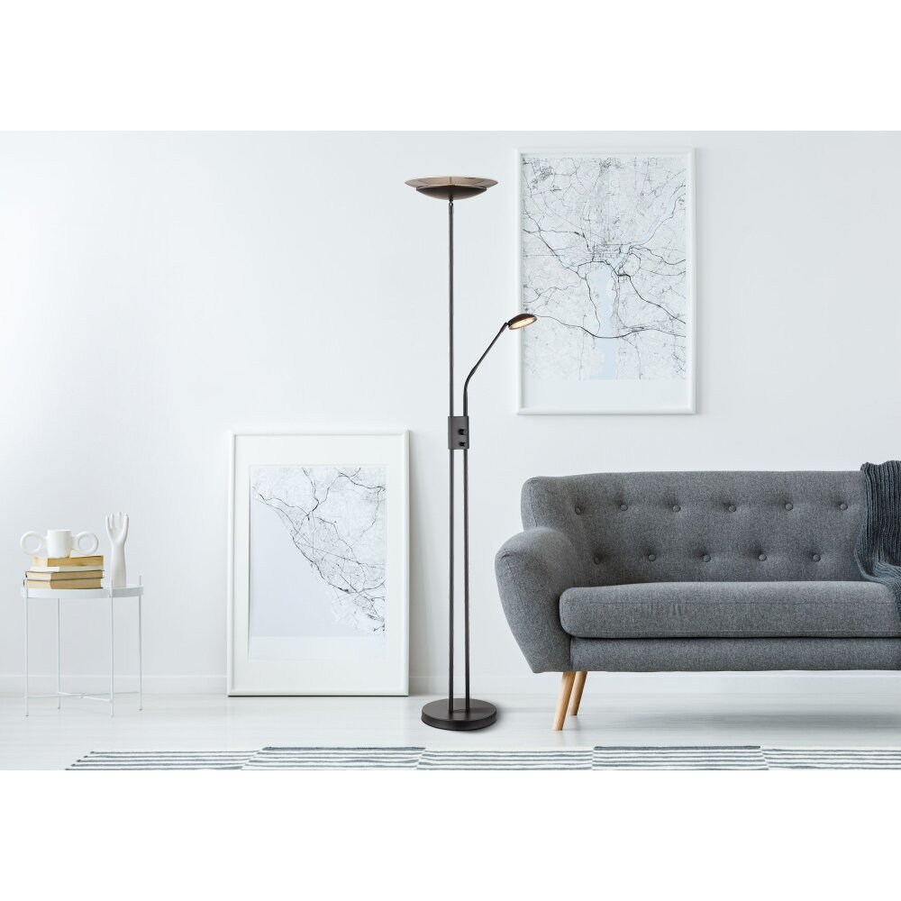 Globo GANINA strålkastare, Golvlampa LED Svart, 2-ljuskällor main product photo
