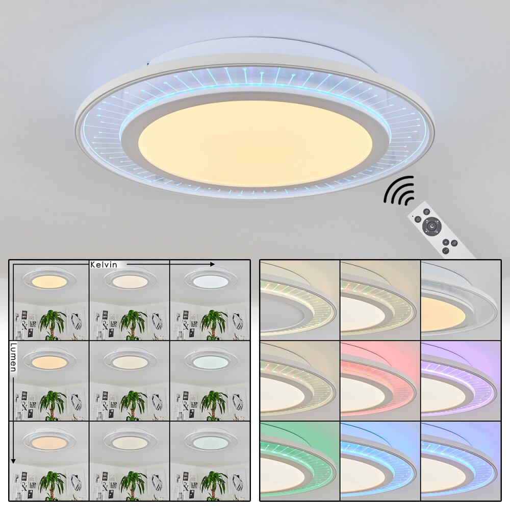 Haumonia Taklampa, Panel LED Vit, 2-ljuskällor, Fjärrkontroll, Färgväxlare main product photo