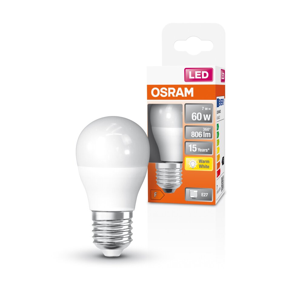 Osram E27 LED 7.5 Watt varmvit 806 Lumen main product photo